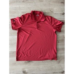 Adidas Men's Golf  Solid Short-Sleeve Polo Shirt, Red XL